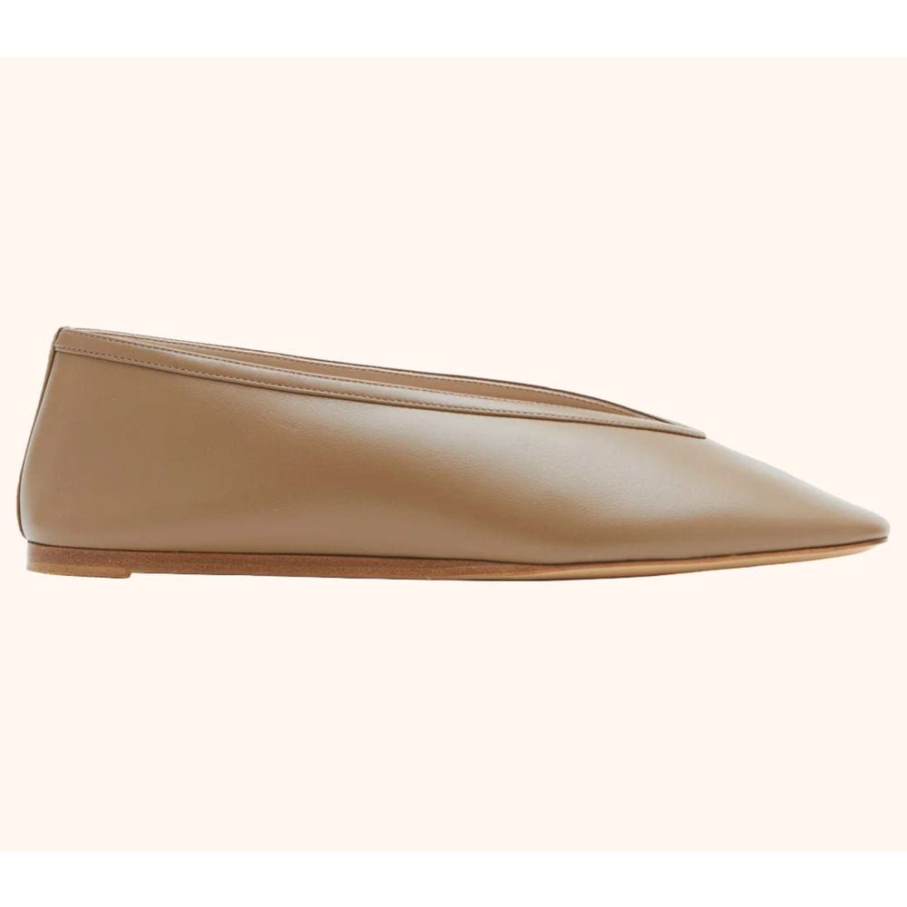 Le Monde Beryl Luna V-Cut Slip On Slipper Flat Taupe Leather Women's Size US 7 - Picture 2 of 10